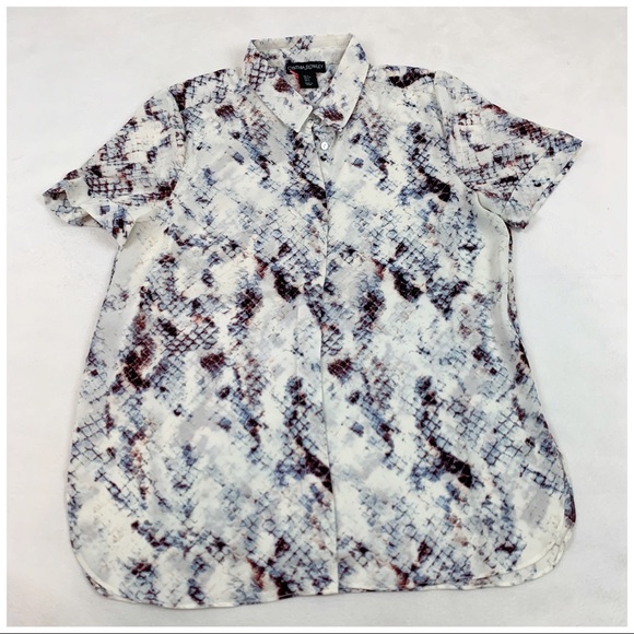 Cynthia Rowley sneak Print button up shirt blouse - Picture 1 of 9